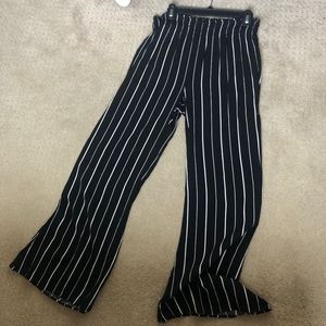 Black striped dress pants